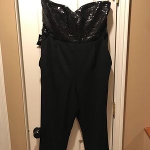 Black sweetheart sequin jumpsuit